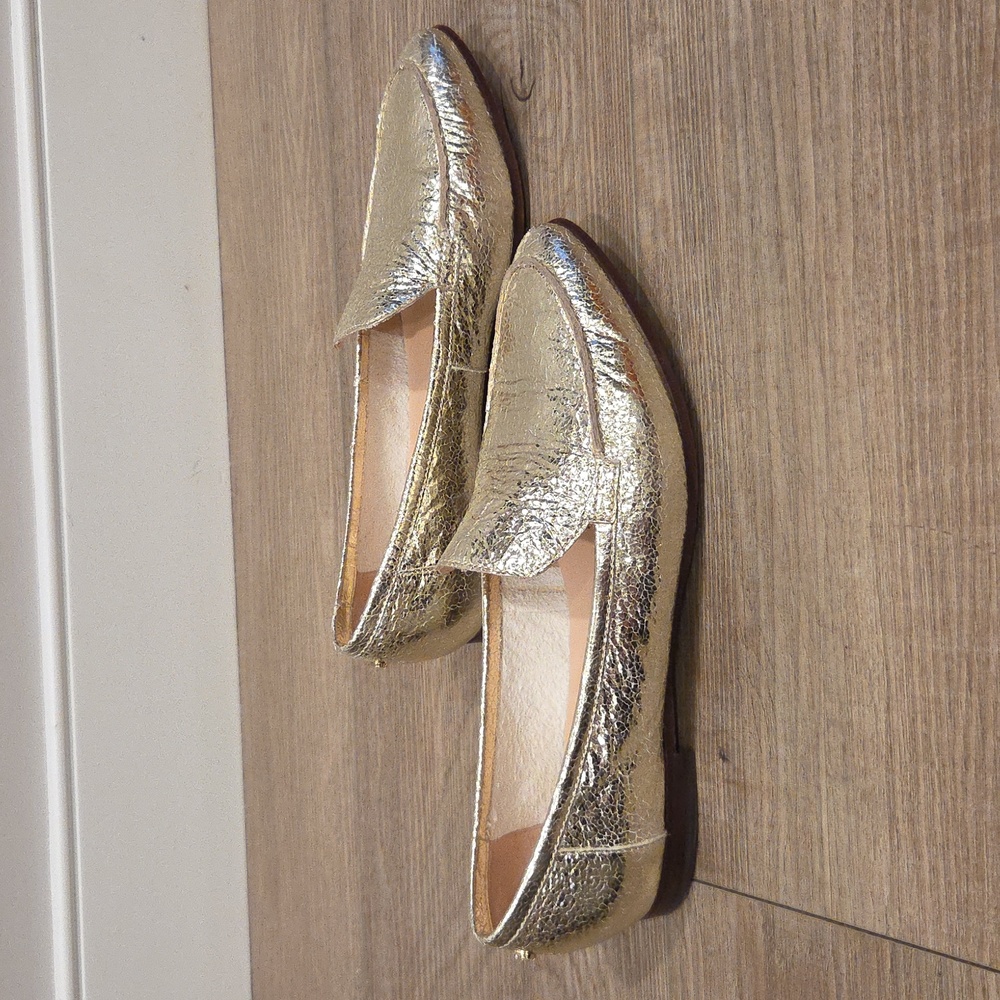 Kate Spade Metallic Gold Loafers